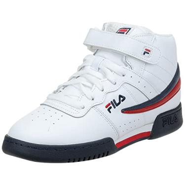 Imagem de Fila Tênis masculino F-13v de couro/sintético, Branco/azul marinho/vermelho, 7.5