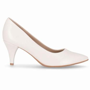 Imagem de Scarpin Feminino Salto Médio Off White Piccadilly 745035-839