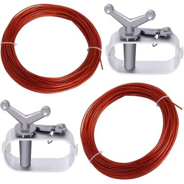 Imagem de Adozsb Cabo de cobertura de piscina guincho para prender capas de piscina acima do solo, kit de cabos, fio de fechamento de piscina, catraca, cabo de aço revestido de plástico e guincho