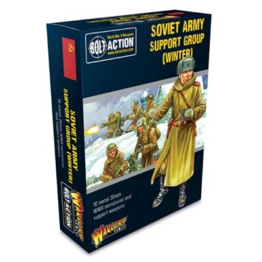 Imagem de WarLord Bolt Action Soviet Army Support Group Winter Figures 1:56 WWII Military Wargaming Plastic Model Kit 402214005