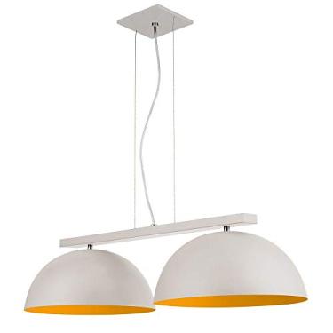 Imagem de Pendente Duplo Redondo 2 Lâmpadas Pantoja & Carmona, 60w 220v Branco/dourado