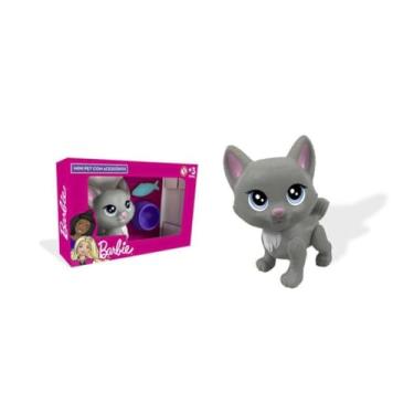 Imagem de Boneca Mini Gata Cuidados Cinza Mini Pets Com Acessorios