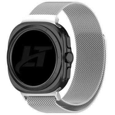 Imagem de Pulseira Metal Aço Magnética Milanese-Loop LTimports compativel com Galaxy Watch Ultra 47mm LTE Sm-L705 e Sm-L705F (LT-Prata)