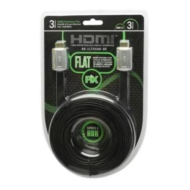 Imagem de Cabo Hdmi Pix 2.0 4k Hdr 19p 3m Flat Desmontável Conduite
