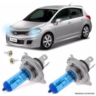 Imagem de Lampada Super Branca Farol Tiida 08 Até 13 Efeito Xenon H4 - Tech One