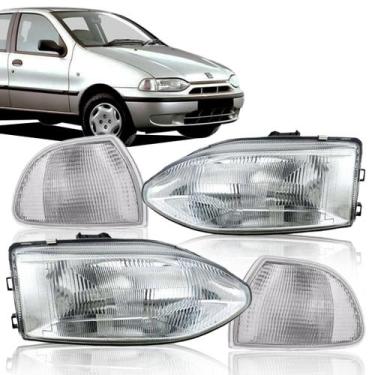 Imagem de Par Farol Palio 96 97 98 99 Siena Strada Young 2000 A 2002 + Piscas Cr