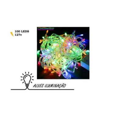 Imagem de Pisca Pisca de 100 Leds 8 Funções 10 metros 127v para Decoração - ALVE
