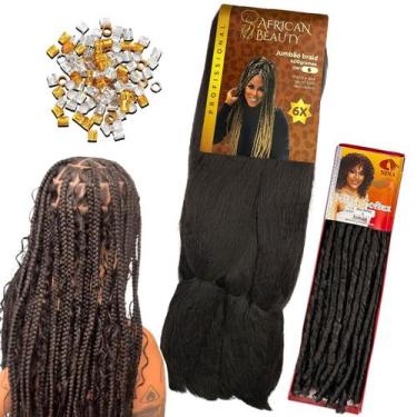 Imagem de Kit Tranças Gypsy 1 Cabelo Jumbo + 1 Nina African Beauty, CASTANHO CLA