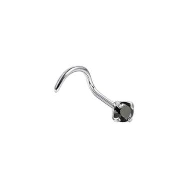 Imagem de Piercing Aço Cirurgico Preto Nariz Nostril  Zirconia - Oremte