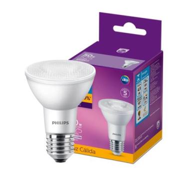 Imagem de Lampada Led Philips Par20 4,9w Branco Quente 2700K E27, Amarela, 4,9W