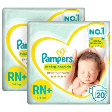 Imagem de Kit Fralda Pampers Premium Care Recém Nascido Plus com 40 unidades - 3