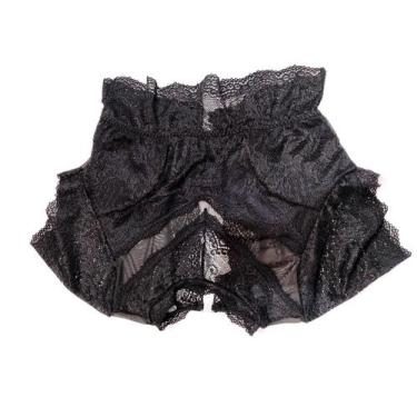 Imagem de Sutiã Cropped renda Luxo poliamida com fecho - Roupa de dormir, Preto,