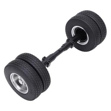 Imagem de Pneu do Eixo Traseiro do Reboque Rc, Substituição do Pneu da Liga de Alumínio e de Borracha para o Reboque do Trator 1/14, Apropriado para o Reboque do Trator