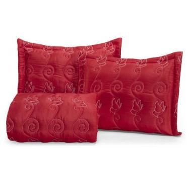 Imagem de Kit Coxa Eva Casal 3 Peças Matelada Bordada Cama Box - ENXOVAIS CRISTI