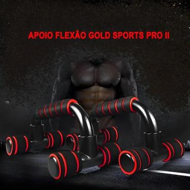 Imagem de Kit  Apoio Para Flexão Gold Sports Pro II em Pvc  e PP - 2 Unds Mais U