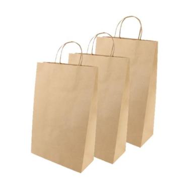 Imagem de 30 Sacolas Bolsa de Papel Kraft Com Alça GG 39X32X16 CM - T10OFFICE