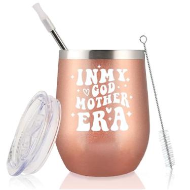 Imagem de GEANHIL In My Godmother Era-Godmother Proposal Gifts for Best Friends Sister BFF Women-Christmas Mothers Day, Baby Prsents Shower, New Godmother Keepsake-340.2 g Rose Golden Tumbler Caneca de café
