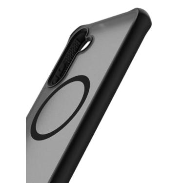 Imagem de Itskins Hybrid R // Frost - Capa híbrida fosca de alto impacto para Samsung Galaxy S24, compatível com MagSafe, capa protetora militar à prova de choque, capa de telefone fina - preta