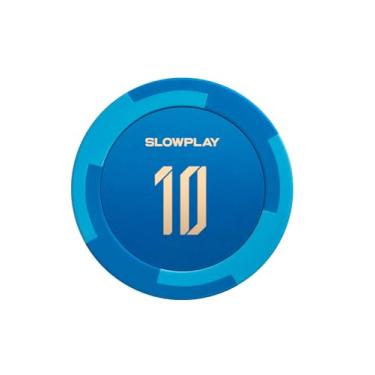 Imagem de SLOWPLAY Godel Clay Poker Chips, composto de argila pesada de 14 gramas, fichas grandes de 40 mm a granel, pacote de 50 com denominação de 10