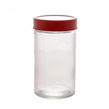 Imagem de Pote de Vidro com Tampa em Metal e Acrílico Gastro Vermelho 500ml 1329