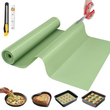 Imagem de Tapete de silicone para assar, 30,5 cm x 3,5 m, corte livre, assadeira de silicone antiaderente, reutilizável e pastelaria, rolo de silicone antiderrapante para forro de fritadeira, liofilizador,