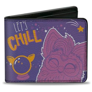 Imagem de Carteira Furby, dobrável, Furby Friends Lets Chill Pose Roxo, Couro Vegano, Roxa, 4.0" x 3.5", Casual