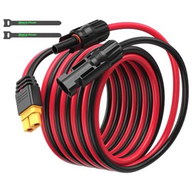 Imagem de Bateria Power Cabo de extensão adaptador conector solar de 10 AWG para XT60, painel solar para XT60, painel solar para painel solar dobrável, estação de energia portátil, gerador solar (1 peça)
