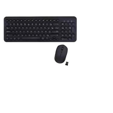 Imagem de Teclado E Mouse Sem Fio Preto Teclas Redondas baixas - ICE Armor
