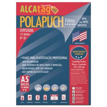 Imagem de PolaPuch Plástico para Plastificação N7, Esp 0.07, 175 mic - A5 - Alça