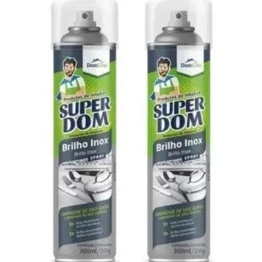 Imagem de Brilha Inox Alumínio Spray Super Dom Brilho Instantaneo C/2 Un - DomLi
