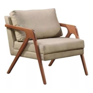 Imagem de Poltrona Decorativa Mona Luxo Premium Base Em Madeira Maciça - Dorti e