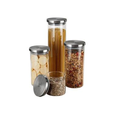 Imagem de Conjunto com 4 Potes Hermetico de Vidro com Tampa Inox - Electrolux, 5