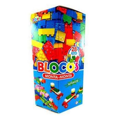 Imagem de Blocos de montar bloc monta monta colors com 28 pecas na caixa - MINI 