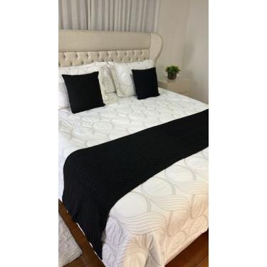 Imagem de Kit Peseira Manta Tricot Sala Cama Queen Sofá 230x60cm Veneza + 2 capa