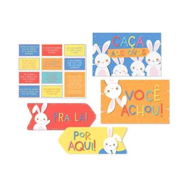 Imagem de Kit Caça aos Ovos com Plaquinhas - Coelho Luke - 1 unidade - Cromus - 