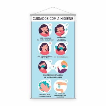 Imagem de Banner Escolar Cuidados Higiene Prevenção Doenças 80x50cm - PlimShop