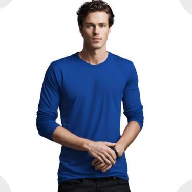 Imagem de Camisa Masculina Preta Termica Proteção Uv - MV Store Atacado, Azul, G