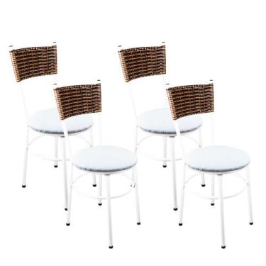 Imagem de 4 Cadeiras Branca Para Cozinha Viena Avelã - Laumar, Branco