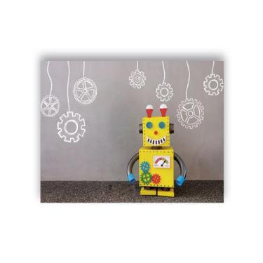 Imagem de Fundo Fotográfico 1,55 x 1,20 - Robo Cute Engrenagens 004 - Via Cores