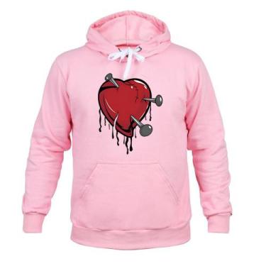 Imagem de Moletom 100% Algodão Inverno Coração Prego - Surprass, Rosa, P
