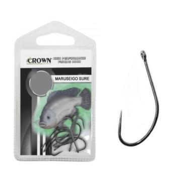 Imagem de Kit 10 Anzol Pesca S/ Farpa Fisga Maruseigo Sure N-12 Crown