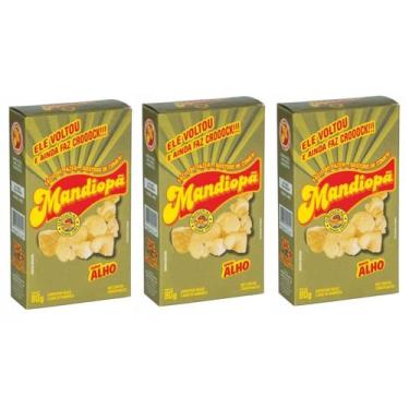 Imagem de Kit 3 salgadinho mandiopã sabor alho 80g cada