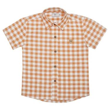 Imagem de Camisa Infantil Look Jeans Xadrez Collor, Ferrugem, 01