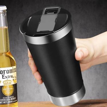 Imagem de Taça Isotérmica Com Tampa E Abridor De Garrafa 510ml Sortido Ideal Par