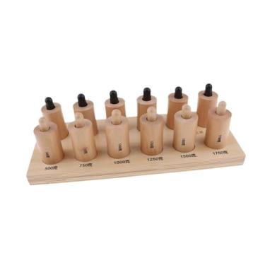Imagem de YIJU Brinquedos sensoriais Montessori para bebês Brinquedo educacional Blocos de cilindro Peso Auxílios de ensino para meninas e meninos 2 3 4 anos