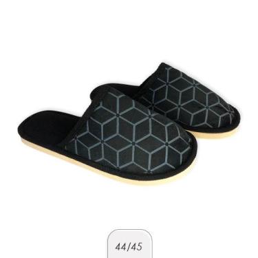 Imagem de Pantufa Masculina Macia Estampada Preta 44/45 - Redstar