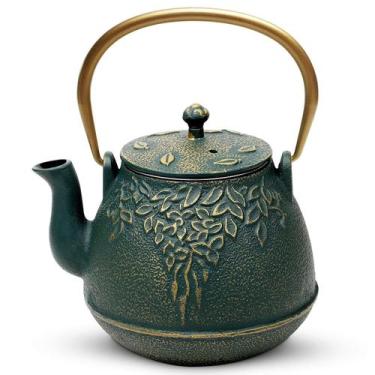 Imagem de Chaleira de Chá TOPTIER de Ferro Fundido Japonês - 950ml - Verde Escur