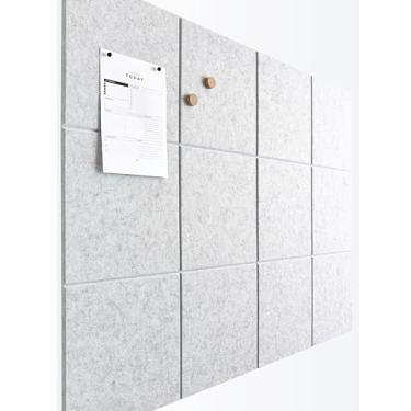 Imagem de VIVELDA Quadro de cortiça grande para escritório, placa de feltro preto alternativo - azulejos de feltro para decoração de parede de escritório, organizador de parede para escritório - pacote com 12