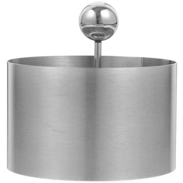 Imagem de MAGICLULU Máquina de bola de arroz de sushi de aço inoxidável, molde redondo de onigiri para cozinhar e assar em casa, anel de bolo de mousse, prensa de sushi, 8 x 5 cm