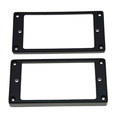 Imagem de KAISH 2 peças de anel captador Humbucker preto base plana moldura inferior para guitarra Epiphone LP